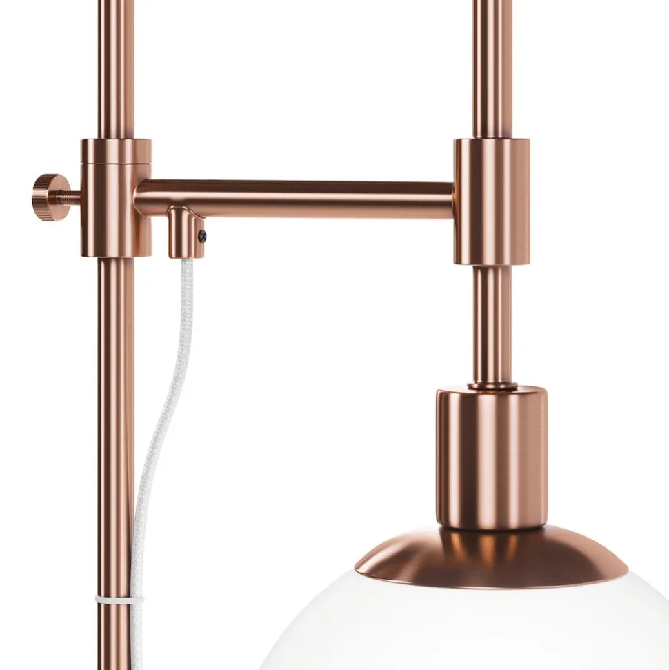 Maytoni gulvlampe Erich, messing rosé, glass/metall, 1 lyskilde.