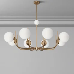 Maytoni hengelampe Rendez-vous, 8 lyskilder, messingfarget