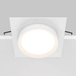 Maytoni Hoop innfellingslampe, kantet, hvit