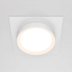 Maytoni Hoop innfellingslampe, kantet, hvit