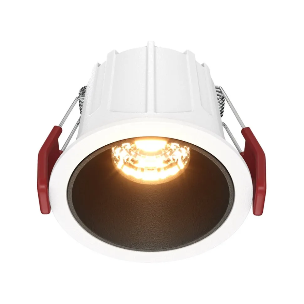 Maytoni innbyggingslampe Alfa, svart/hvit, Ø 6,5 cm, 10 W, 36°, 36°