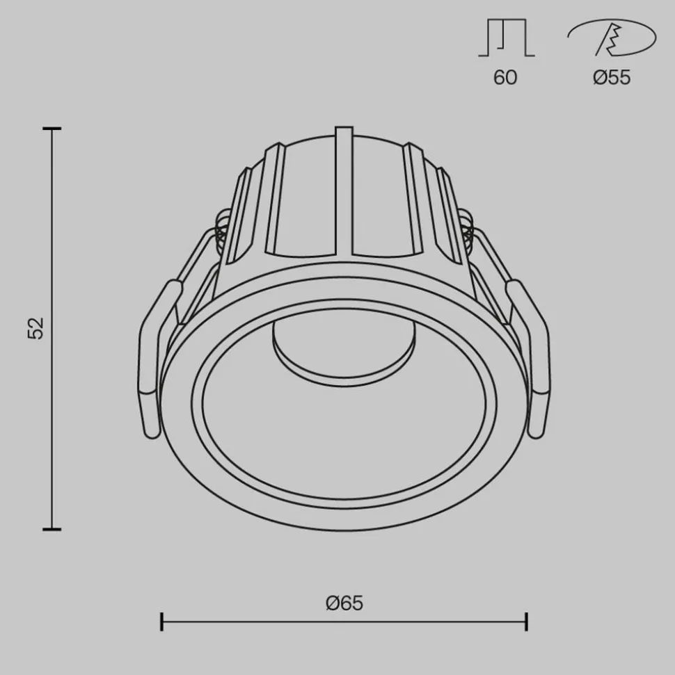 Maytoni innbyggingslampe Alfa, svart/hvit, Ø 6,5 cm, 10 W, 36°, 36°