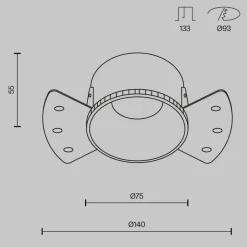Maytoni innfellingslampe Share, hvit/hvit, Ø 14 cm, aluminium, GU10