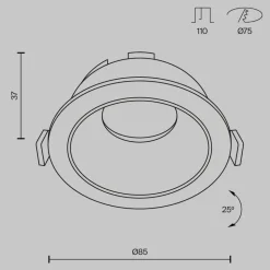 Maytoni innfellingslampe Share, hvit/gull, Ø 8,5 cm, aluminium, GU10