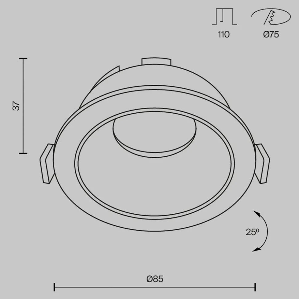 Maytoni innfellingslampe Share, hvit/gull, Ø 8,5 cm, aluminium, GU10