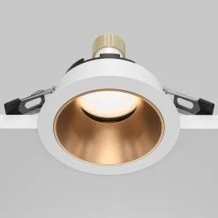 Maytoni innfellingslampe Share, hvit/gull, Ø 8,5 cm, aluminium, GU10