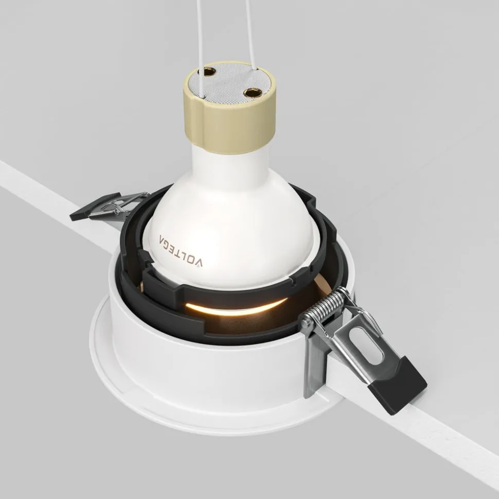 Maytoni innfellingslampe Share, hvit/gull, Ø 8,5 cm, aluminium, GU10