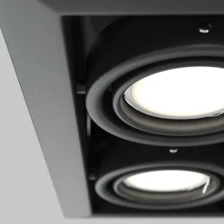 Maytoni innfellingslampe i metall, svart, 25 x 13 cm, 2 lyskilder