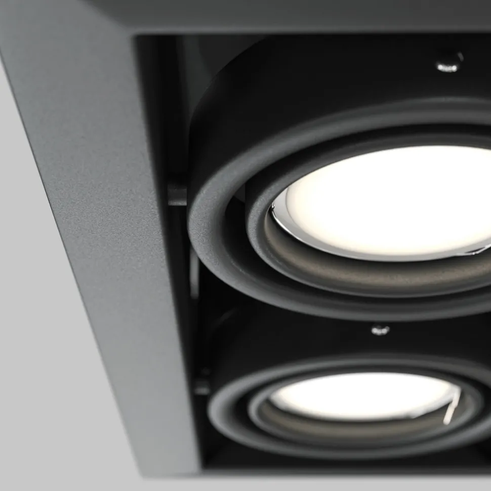 Maytoni innfellingslampe i metall, svart, 25 x 13 cm, 2 lyskilder