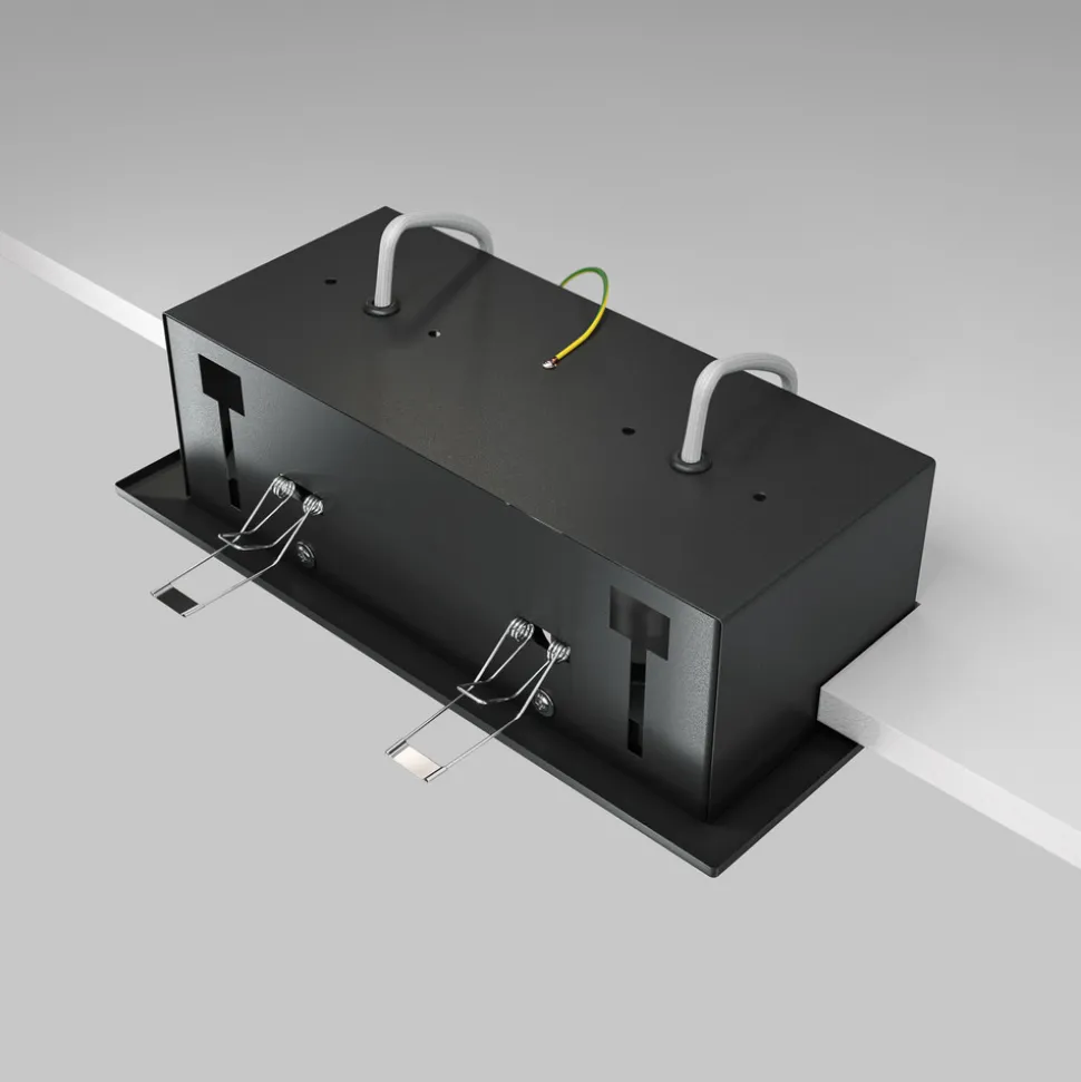 Maytoni innfellingslampe i metall, svart, 25 x 13 cm, 2 lyskilder