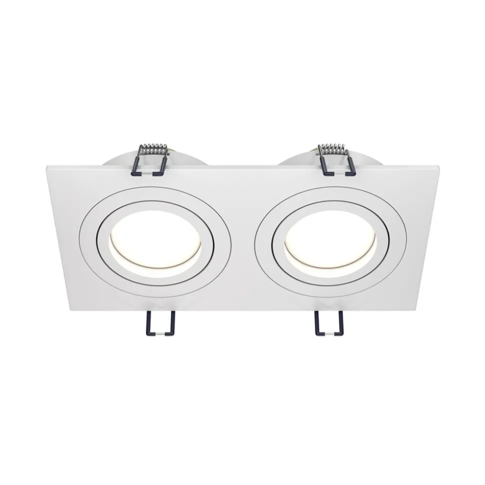 Maytoni innfellingslampe Atom, hvit, 2 lyskilder, 17,5 x 9,2 cm