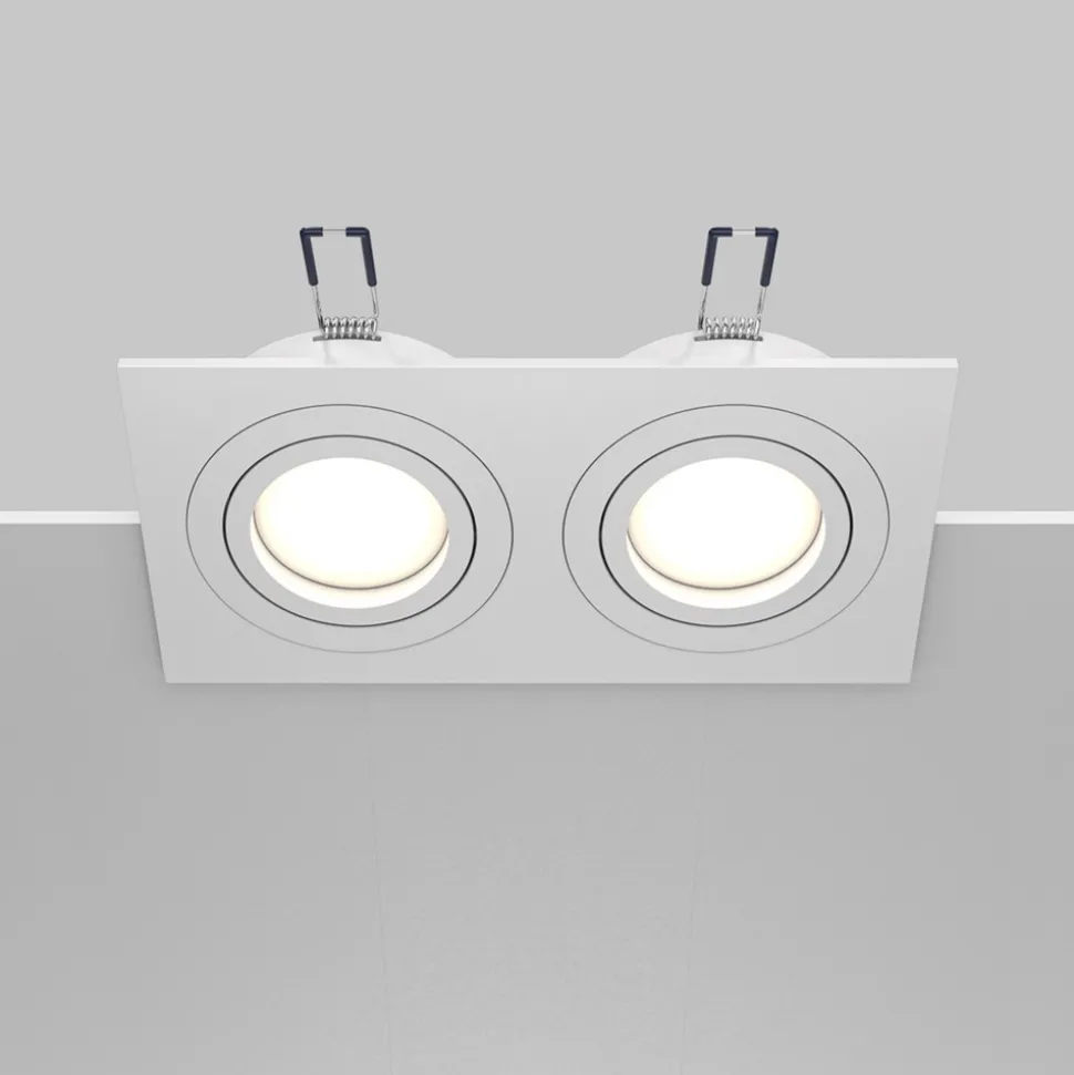 Maytoni innfellingslampe Atom, hvit, 2 lyskilder, 17,5 x 9,2 cm