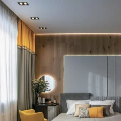 Maytoni innfellingslampe Atom, svart, 2 lyskilder 17,5 x 9,2 cm