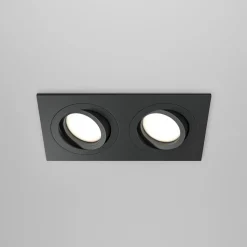 Maytoni innfellingslampe Atom, svart, 2 lyskilder 17,5 x 9,2 cm