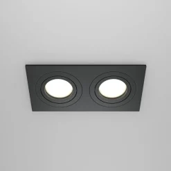 Maytoni innfellingslampe Atom, svart, 2 lyskilder 17,5 x 9,2 cm