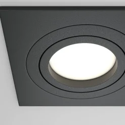 Maytoni innfellingslampe Atom, svart, 2 lyskilder 17,5 x 9,2 cm