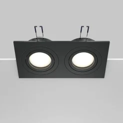 Maytoni innfellingslampe Atom, svart, 2 lyskilder 17,5 x 9,2 cm