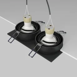 Maytoni innfellingslampe Atom, svart, 2 lyskilder 17,5 x 9,2 cm