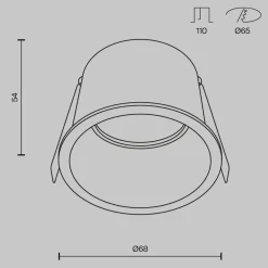 Maytoni innfelt downlight Reif, hvit/hvit, Ø 6,8 cm, aluminium