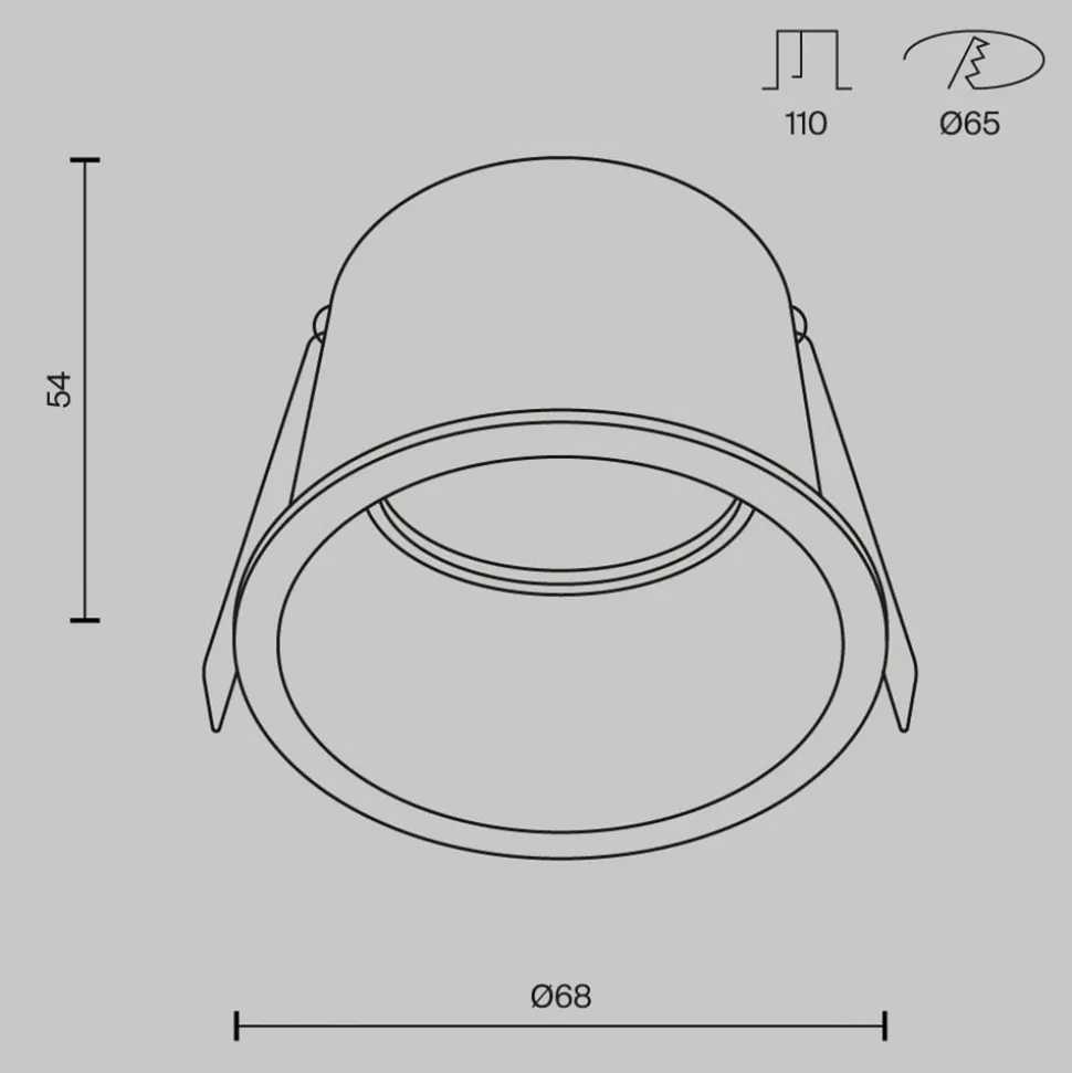 Maytoni innfelt downlight Reif, hvit/hvit, Ø 6,8 cm, aluminium
