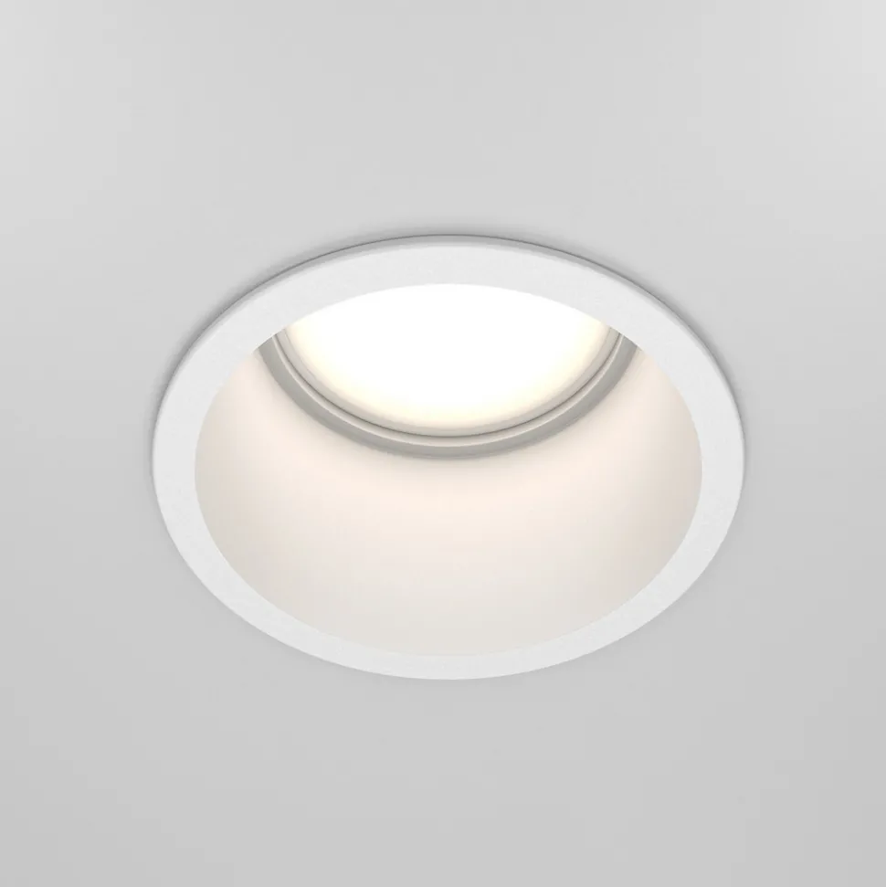 Maytoni innfelt downlight Reif, hvit/hvit, Ø 6,8 cm, aluminium