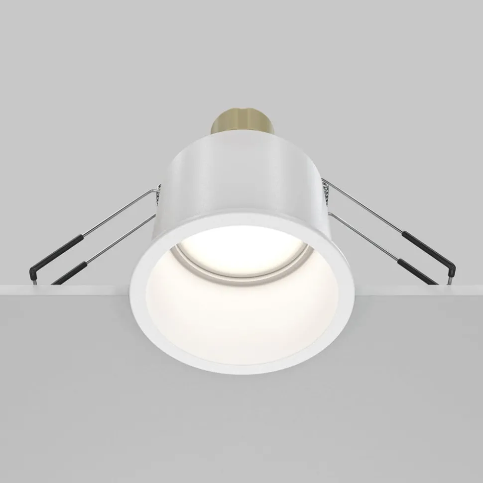 Maytoni innfelt downlight Reif, hvit/hvit, Ø 6,8 cm, aluminium