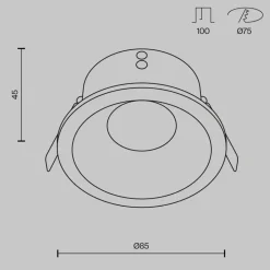 Maytoni innfelt taklampe Zoom hvit Ø 8,5 cm aluminium IP65 GU10