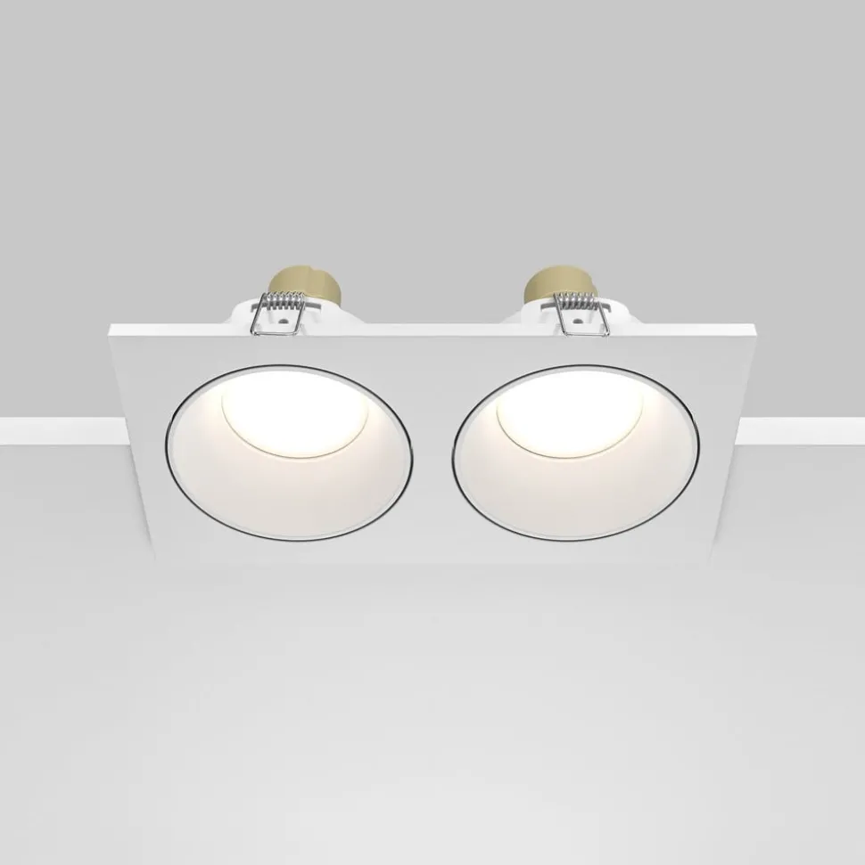 Maytoni innfelt taklampe Zoom hvit 17 x 9 cm 2 lyskilder IP65