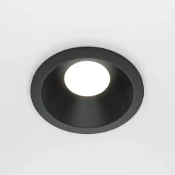 Maytoni innfelt taklampe Zoom, svart, Ø 8,5 cm aluminium IP65