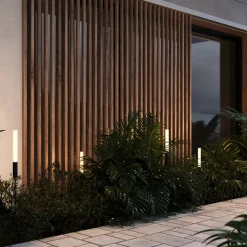 Maytoni LED-gatelampe Flare, 59 cm, jordspyd, grafitt, IP65