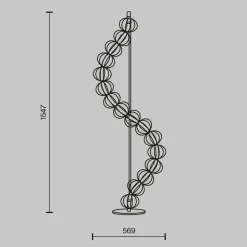 Maytoni LED-gulvlampe Golden Cage, høyde 154 cm, metall