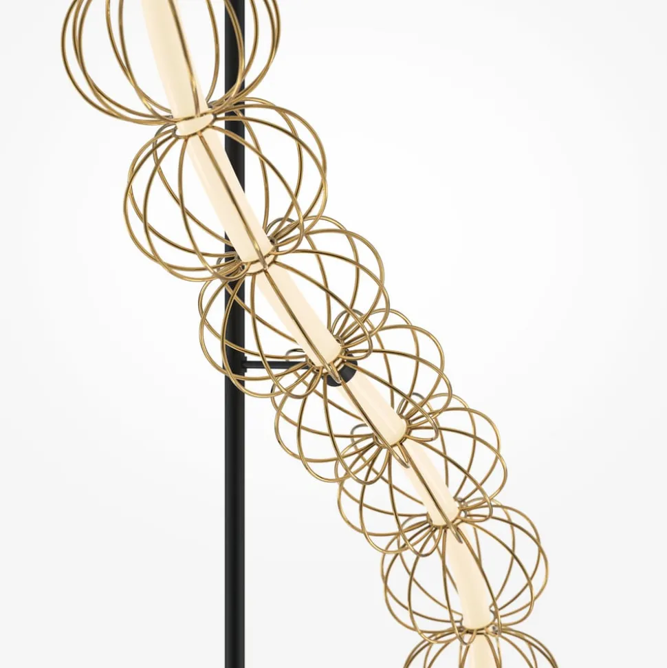 Maytoni LED-gulvlampe Golden Cage, høyde 154 cm, metall