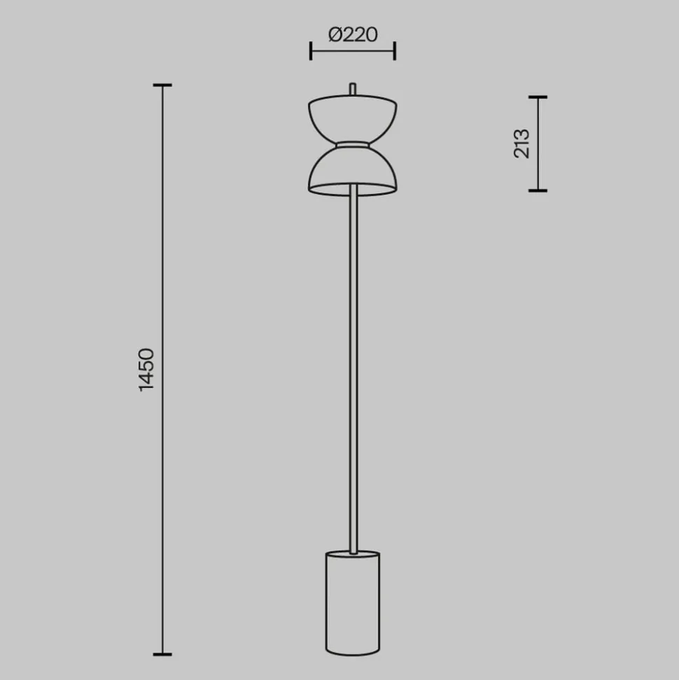 Maytoni LED-gulvlampe Kyoto, svart, høyde 145 cm, marmor