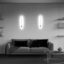 Maytoni LED-vegglampe Pars, 62,3 cm, svart/gull, aluminium