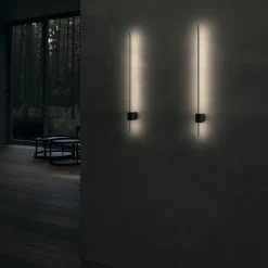 Maytoni LED-vegglampe Pars, 62,3 cm, svart/gull, aluminium