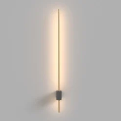 Maytoni LED-vegglampe Pars, 62,3 cm, svart/gull, aluminium