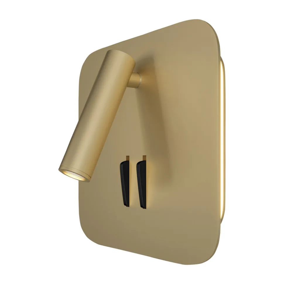 Maytoni los 176 LED-vegglampe, 3 000 K kantet gull