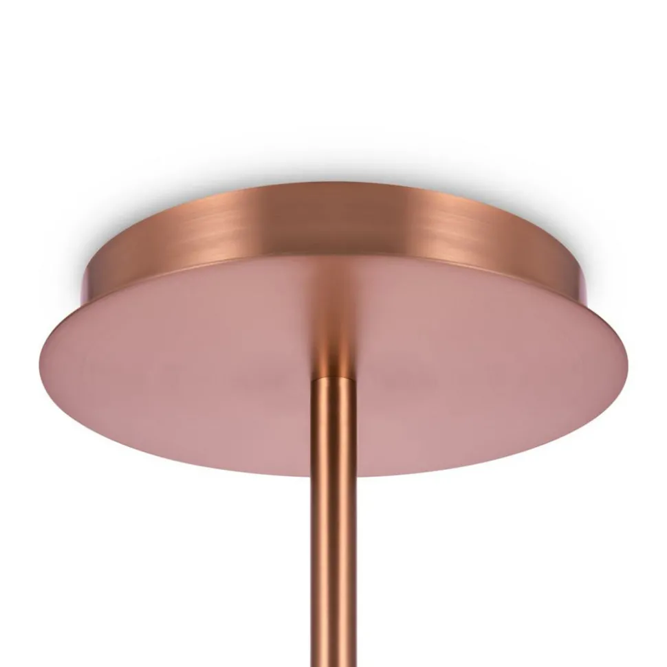 Maytoni lysekrone Erich, messing roséglass/metall, 12 lyskilder.