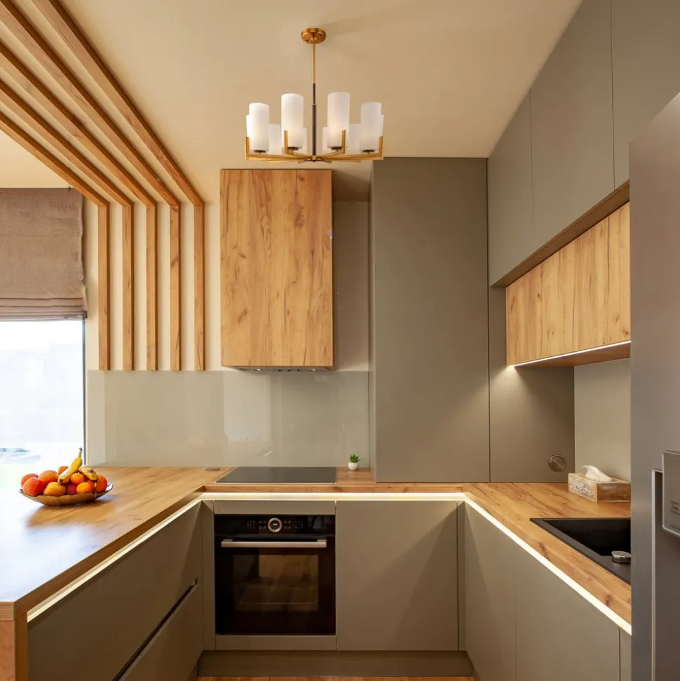 Maytoni lysekrone Fortano, 10 lyskilder, glass, E27