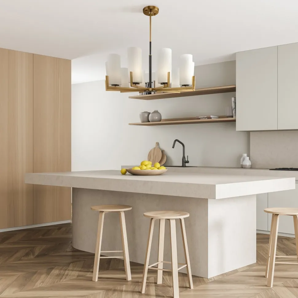 Maytoni lysekrone Fortano, 10 lyskilder, glass, E27