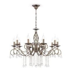 Maytoni lysekrone Grace antikk messing metall/glass 10 lyskilder.