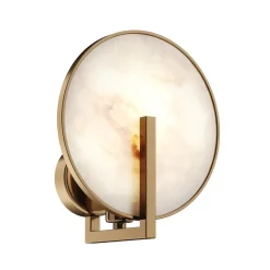 Maytoni Marmo vegglampe, gullfarget/naturstein, høyde 21 cm