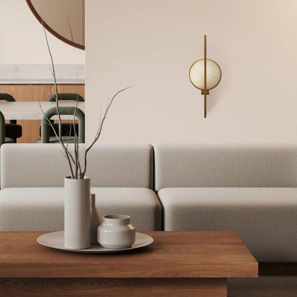 Maytoni Marmo vegglampe i gull med marmor