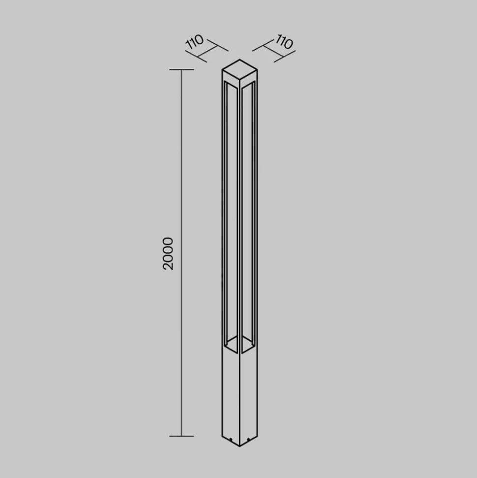 Maytoni utelampe Elbe, høyde 200 cm, grafittfarget