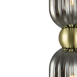 Maytoni vegglampe Antic, 2 lyskilder, gull/grå, glass