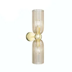 Maytoni vegglampe Antic, 2 lyskilder, gull/amber, glass