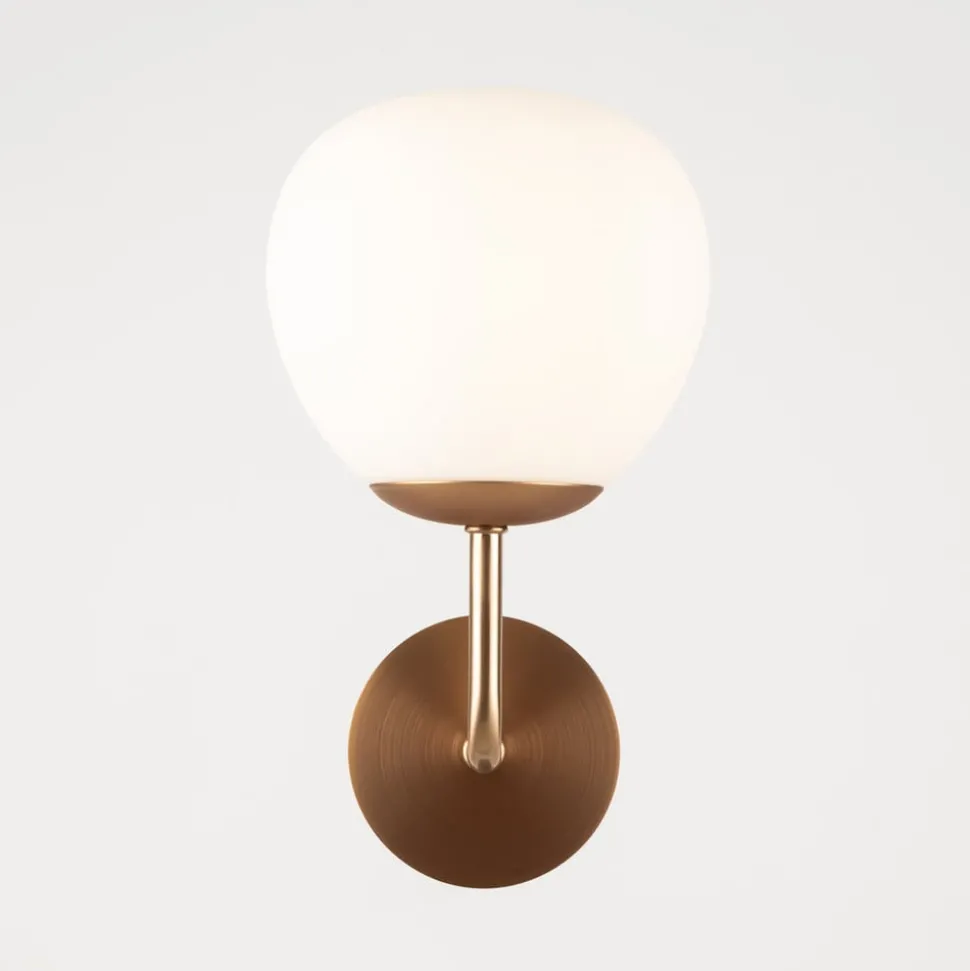 Maytoni vegglampe Erich, messing rosé, glass/metall, 1 lyskilde.