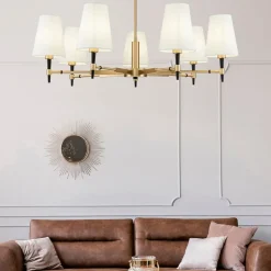 Maytoni Zaragoza lysekrone 7 lyskilder tekstilskj