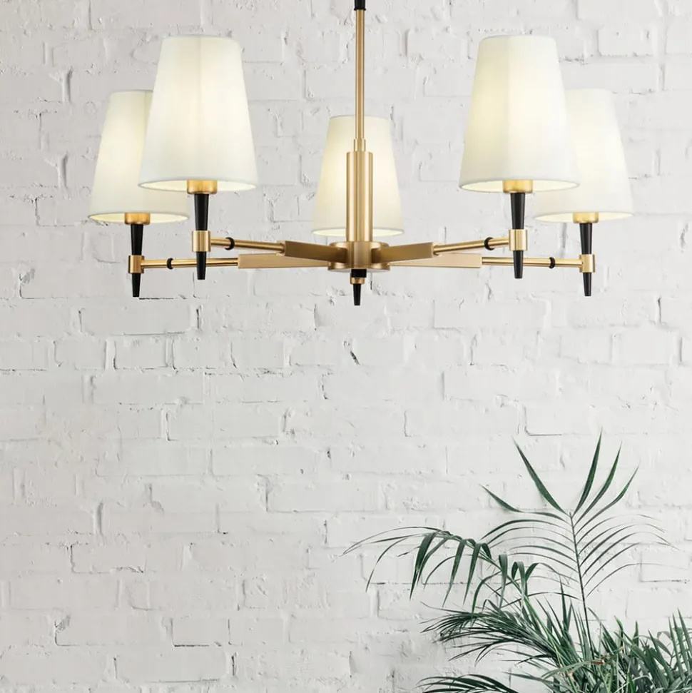 Maytoni Zaragoza lysekrone 5 lyskilder tekstilskj