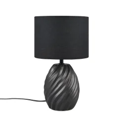 Melva bordlampe, matt svart, Ø 18 cm, keramikk, E14